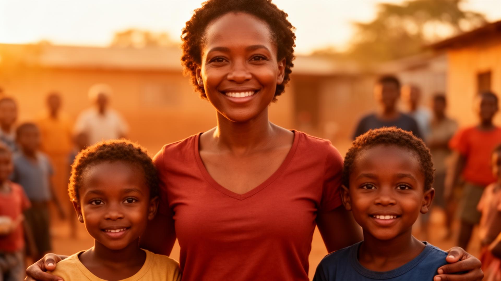 Empowered family at golden hour